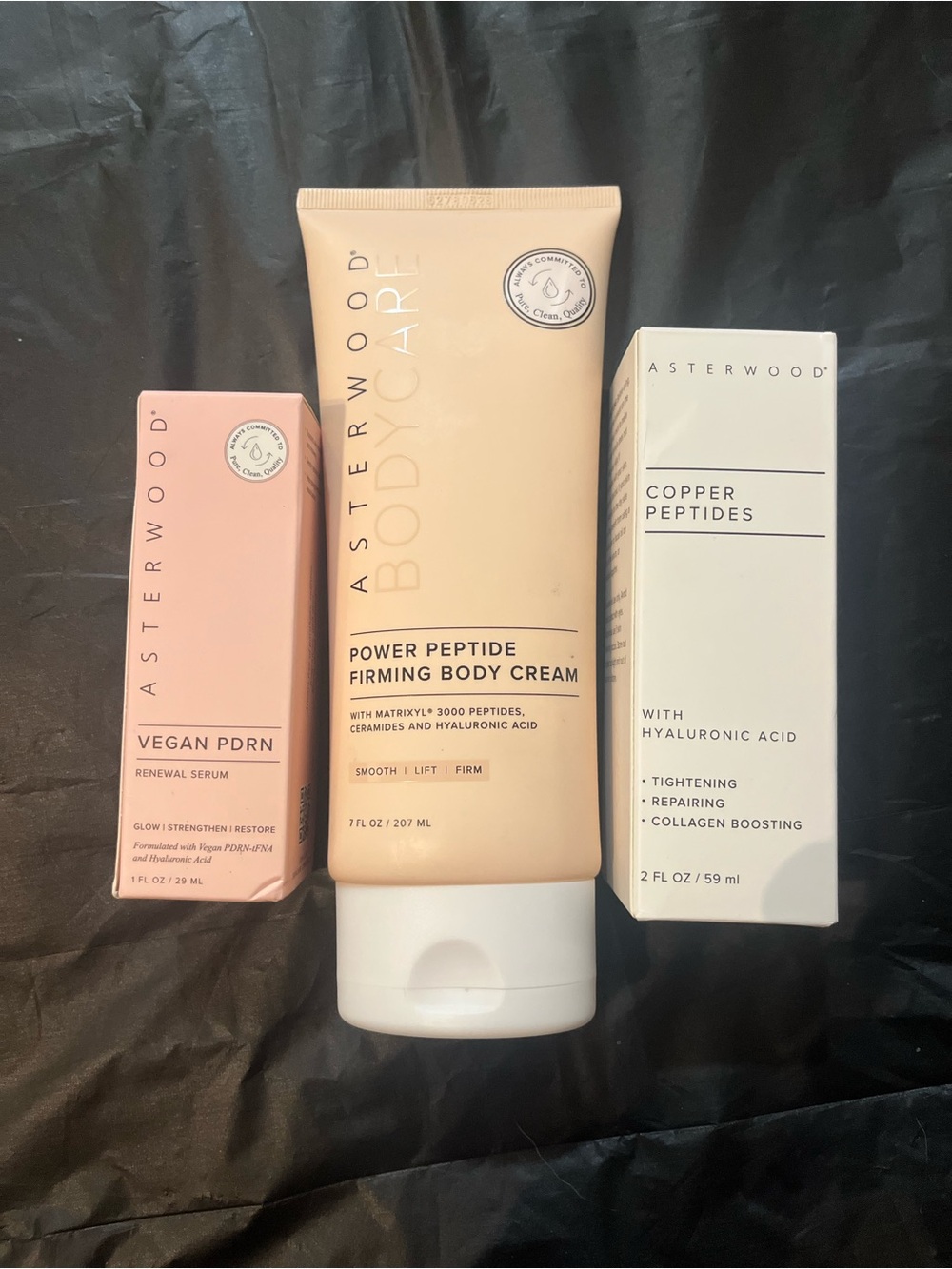 ASTERWOOD- Power Peptide Firming Body Cream, Vegan PDRN Renewal Serum & Copper P